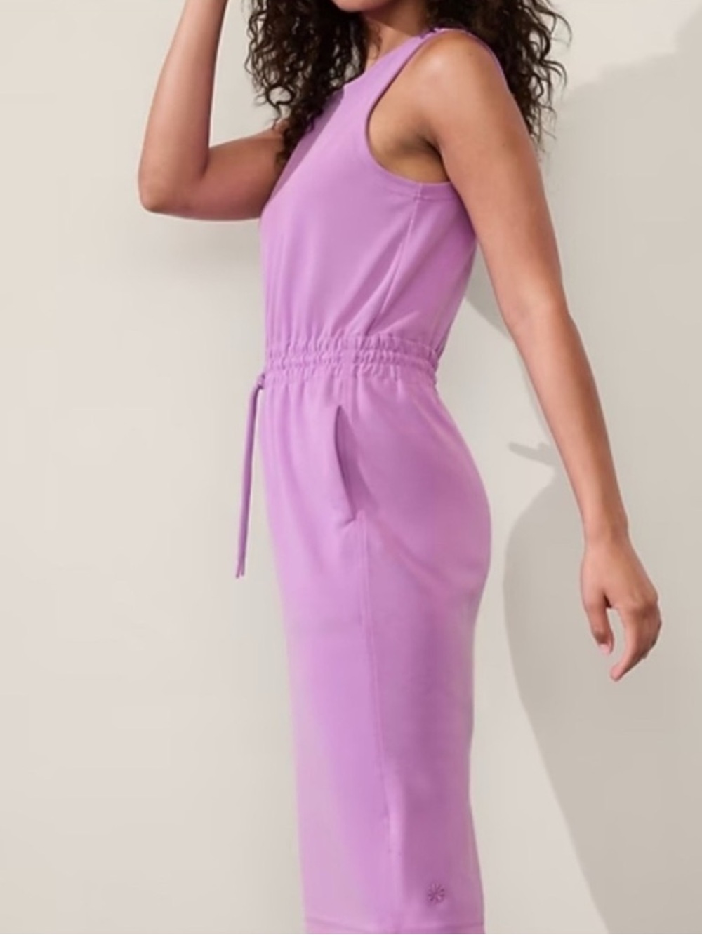 Athleta Seasoft Midi Dress L Purple Athleisure Minimal - Picture 8 of 9